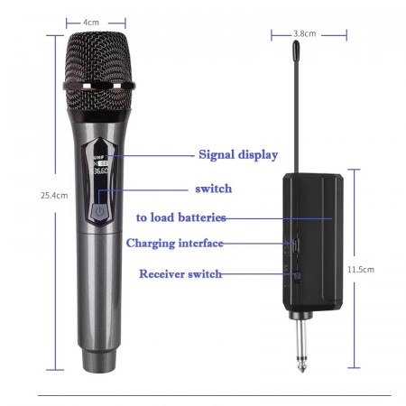 Wireless Microphone Dynamic VHF 
